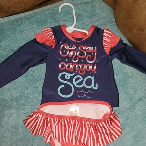 Patriotic baby girl swimsuit